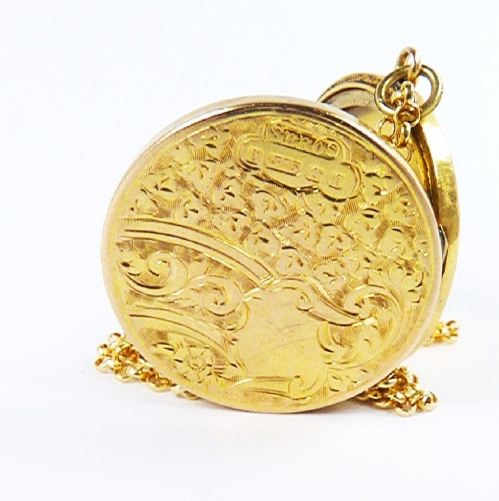 Antique 9 Carat Yellow Gold Edwardian Date Hallmark Locket