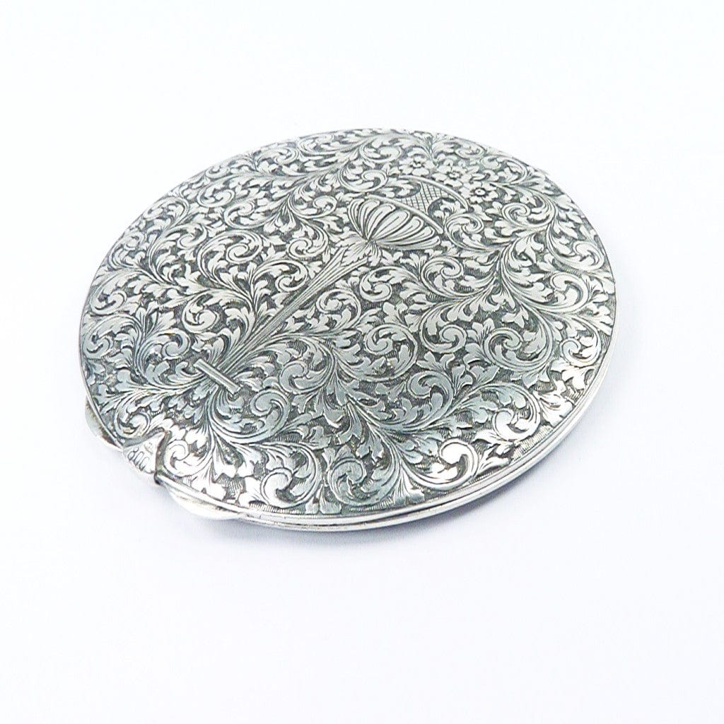 Silver Forget Me Not Compact Mirror