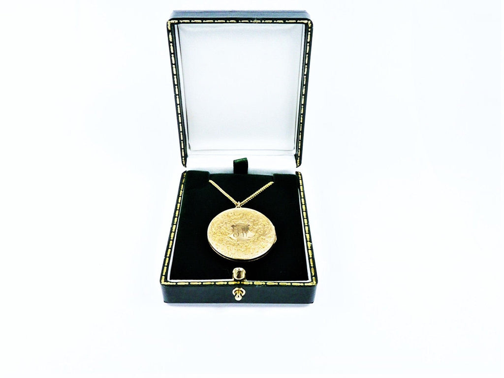 Antique 375 Gold Locket With Necklace
