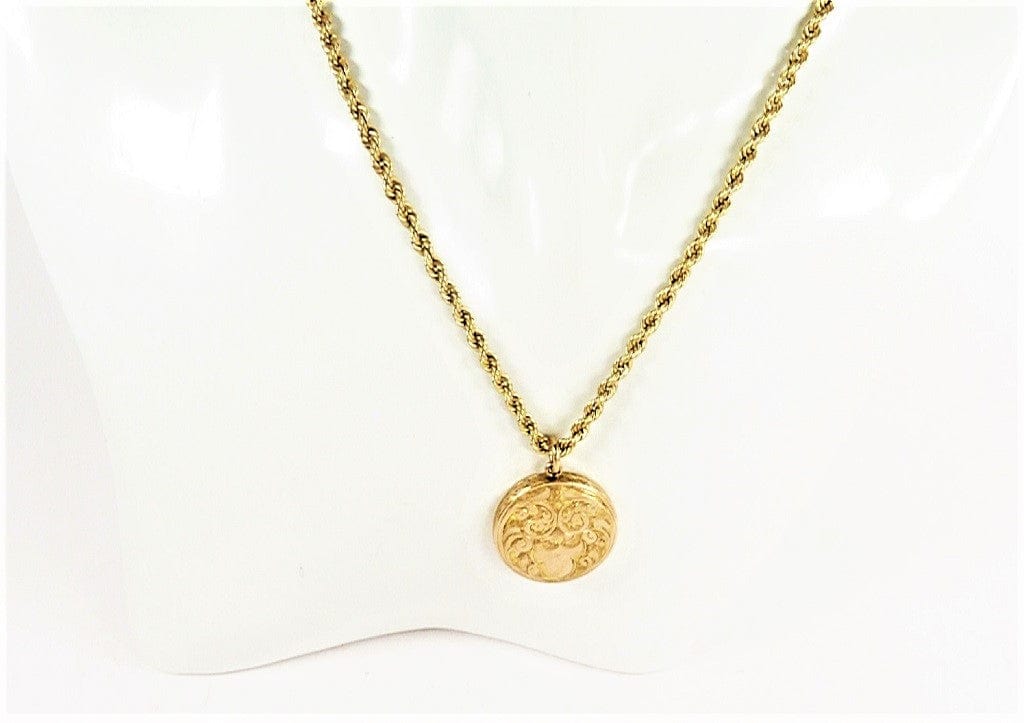 Antique Gold Medallion Locket On Gold Necklace All Hallmarked