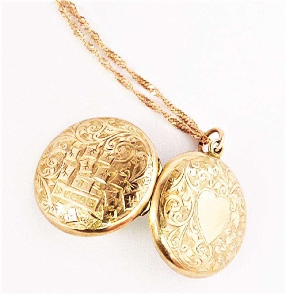Antique Locket With Heart Shaped Hallmarked Gold