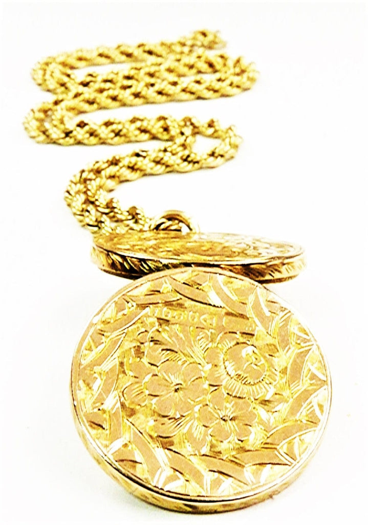 Edwardian Yellow Gold Locket On Gold Hallmarked Chain