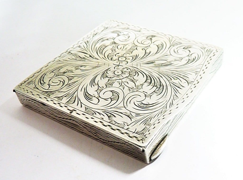 Engraved Silver Compact
