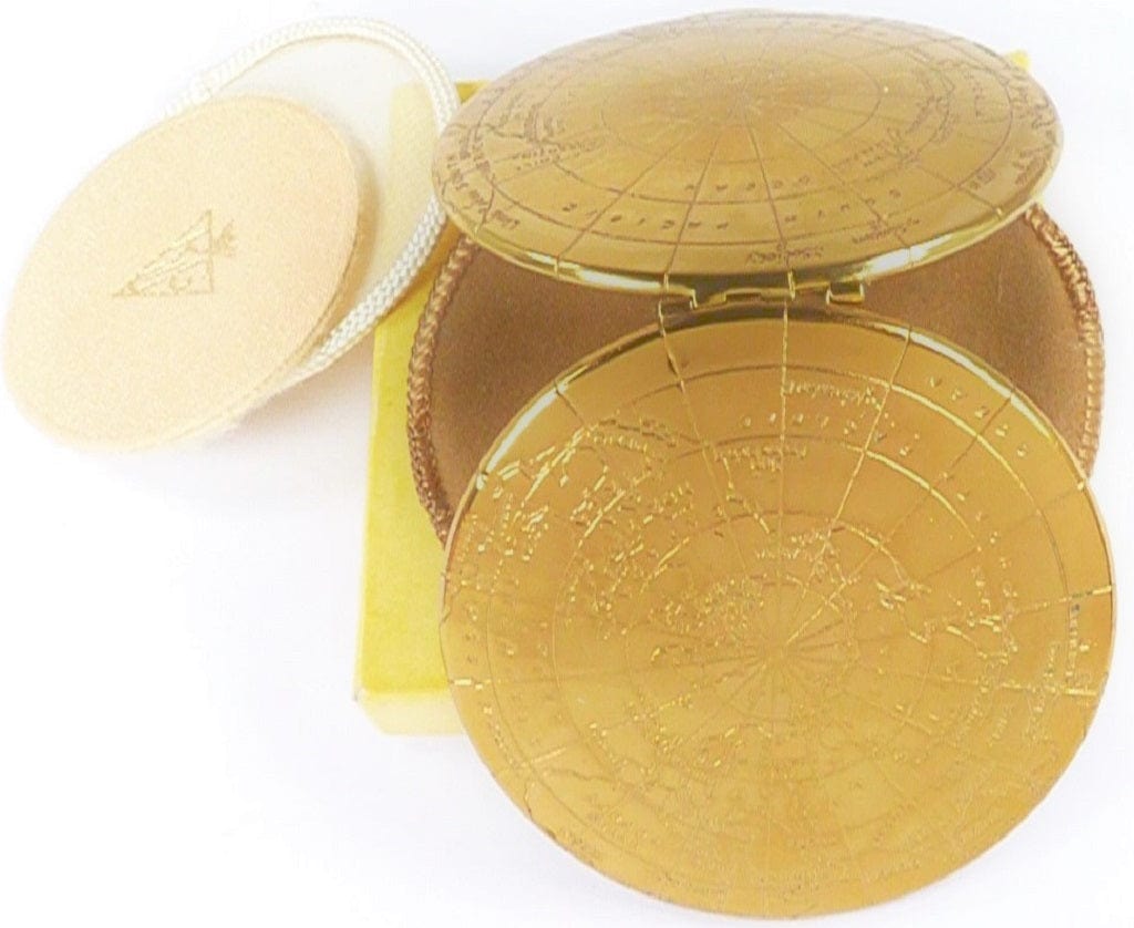 Gold Satin Finish Golden Brass Mirror Compact