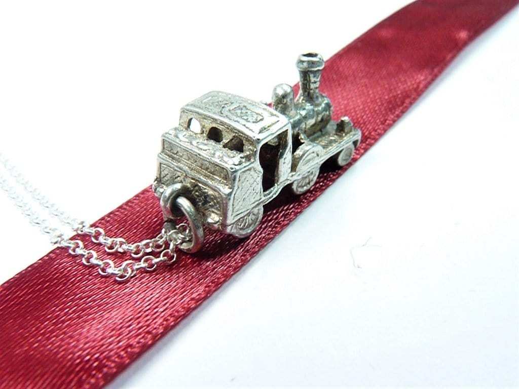 Handmade Silver Train Pendant Necklace