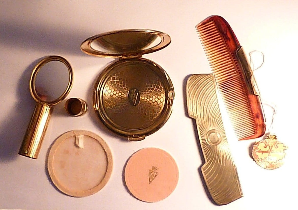 Vintage Kigu compact / cased vanity set vintage birthday gifts for her 1960s - The Vintage Compact Shop