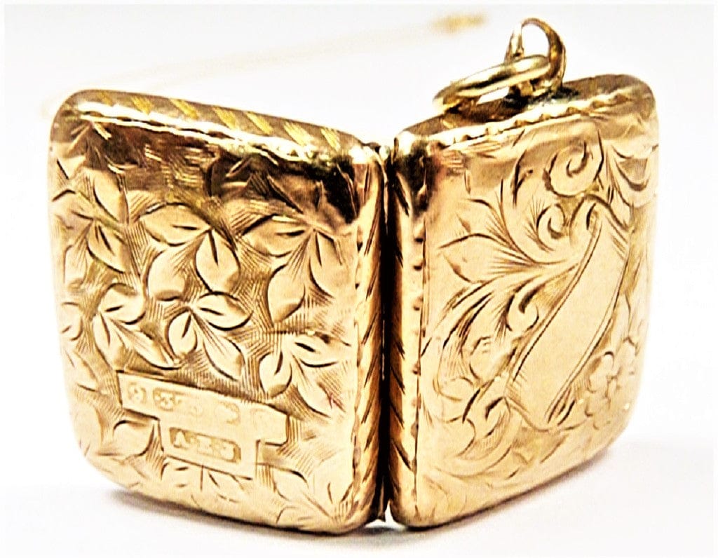 Small Rectangular Solid Gold Antique Locket