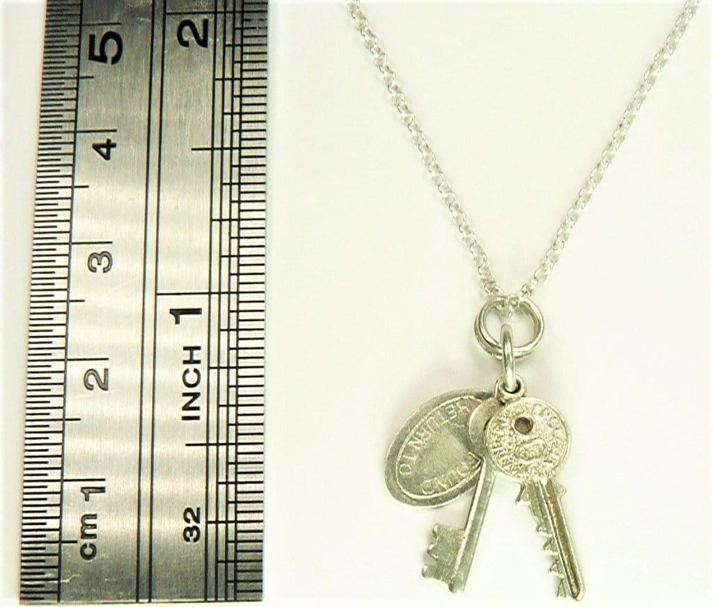 Solid Silver House Key Lucky Charm Necklace