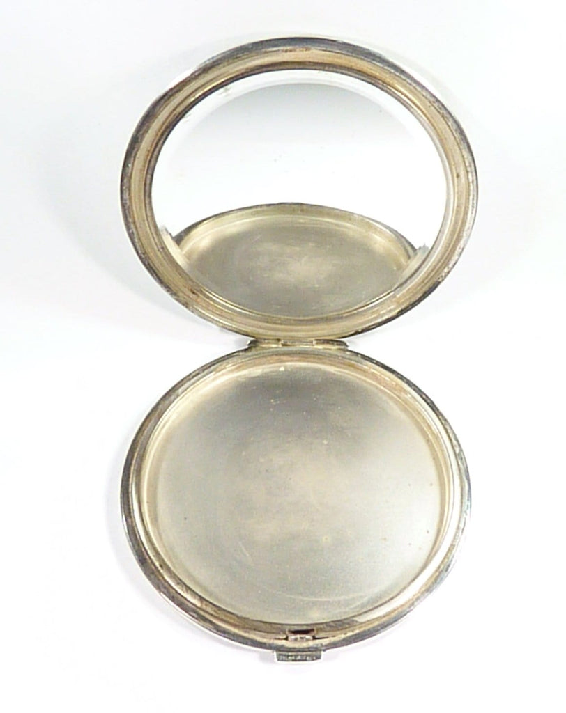 Solid Silver Large Flapjack Compact Mirror
