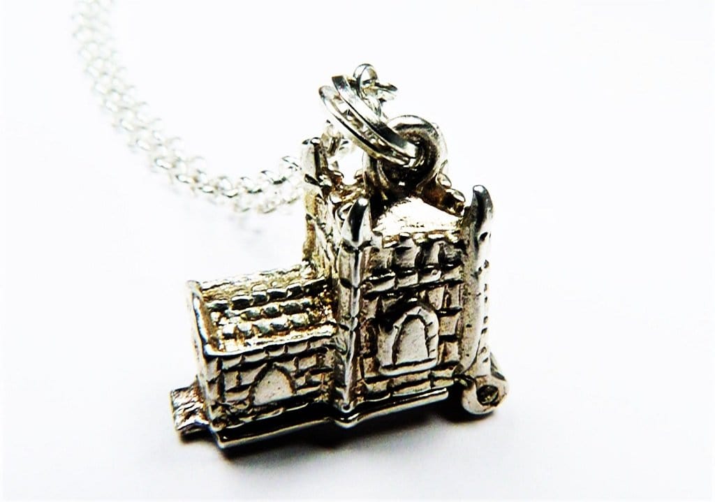 Sterling Silver Church Lucky Charm Pendant Necklace