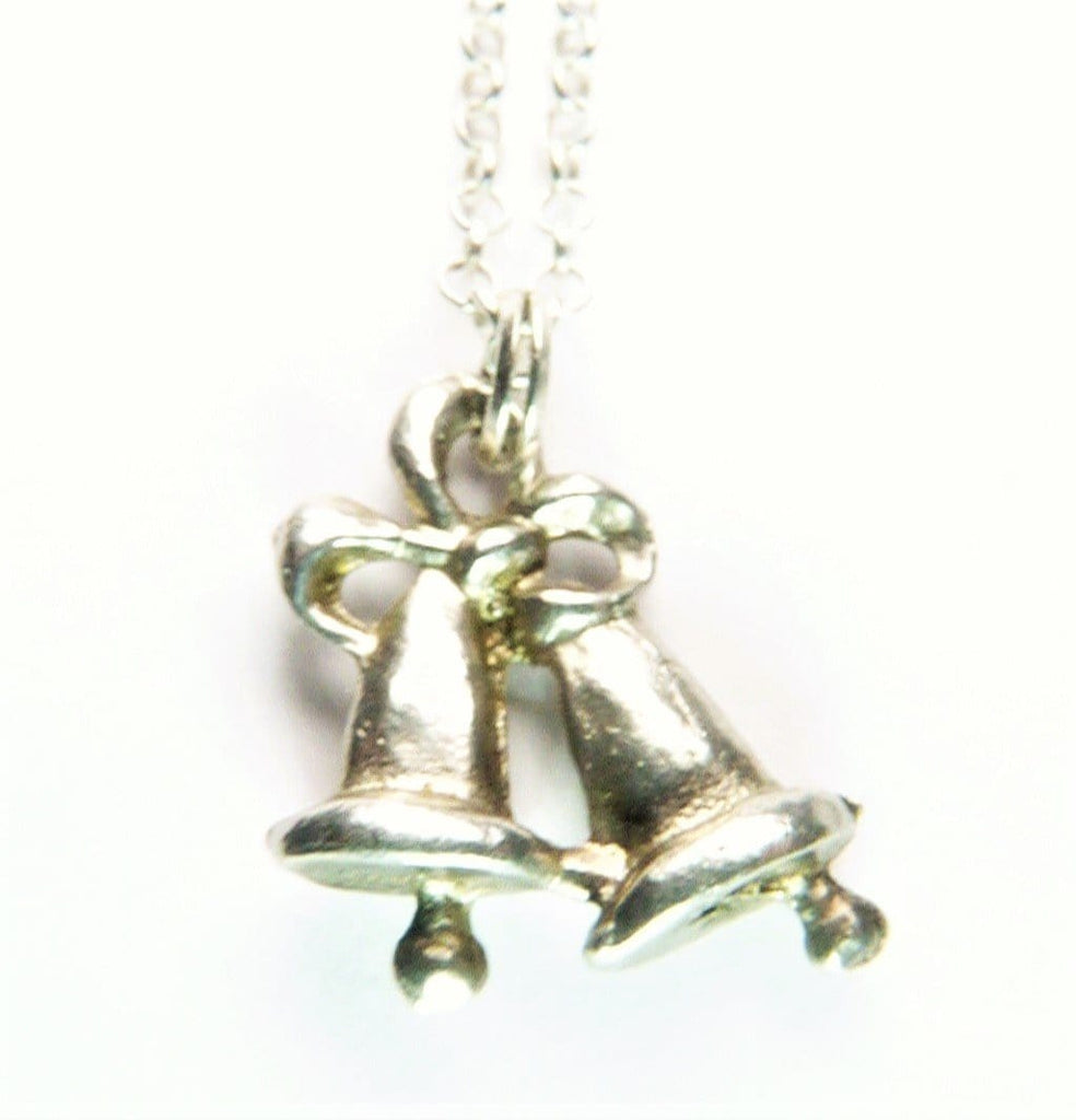 Sterling Silver Wedding Bell Pendant Necklace