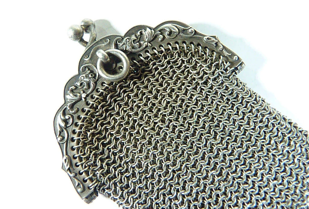 antique sterling silver hallmarked mesh purse
