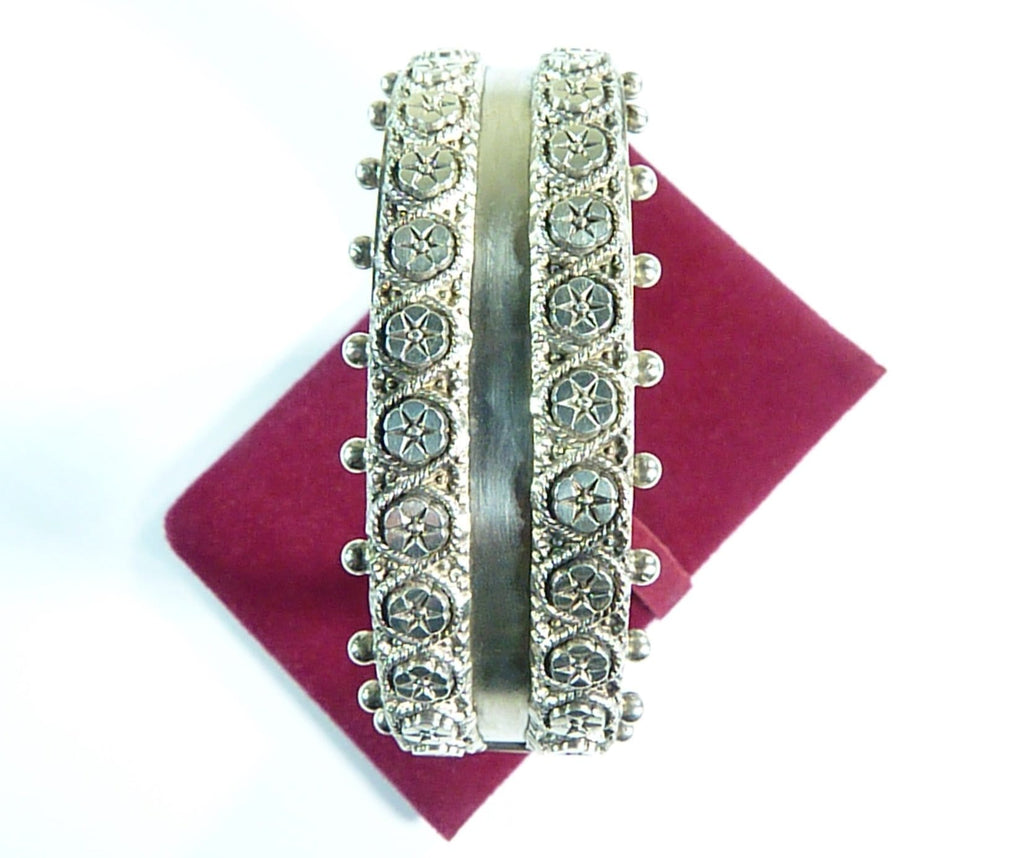 authentic hallmarked Victorian sterling silver cuff bracelet film props