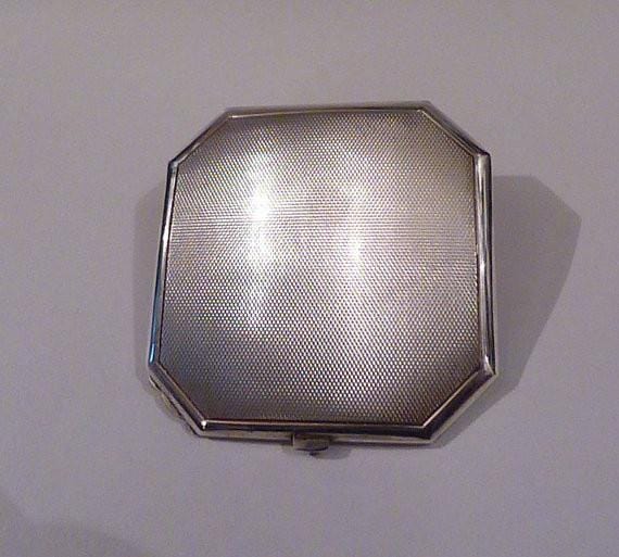 Antique christening silver gifts Art Deco Crisford & Norris sterling silver compact 1934 - The Vintage Compact Shop