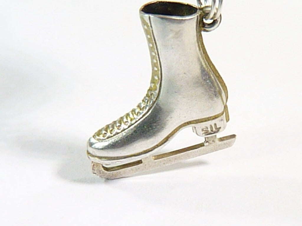 sterling silver skater boot charm