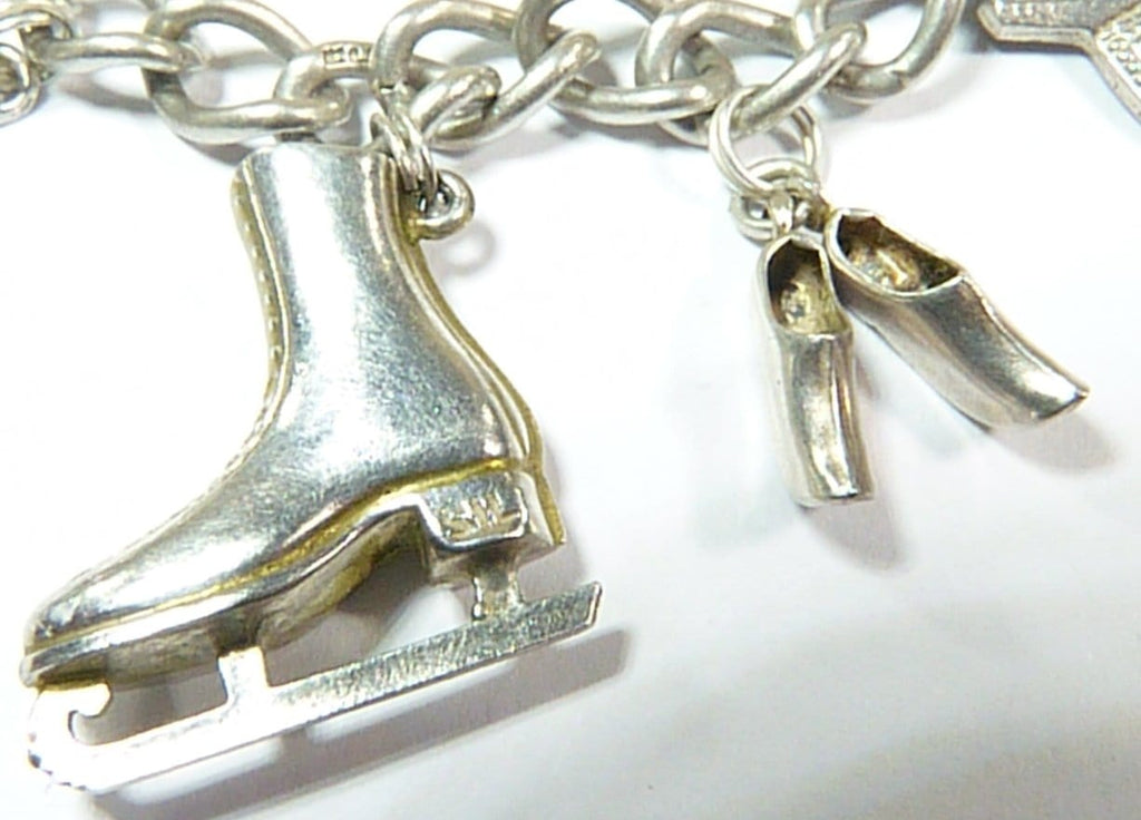 vintage silver skater boot and clog charms