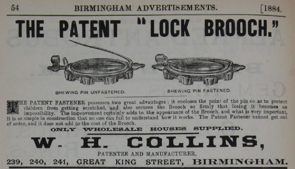History And Patents Of W H Collins Manufacturing Jeweller & Goldsmith