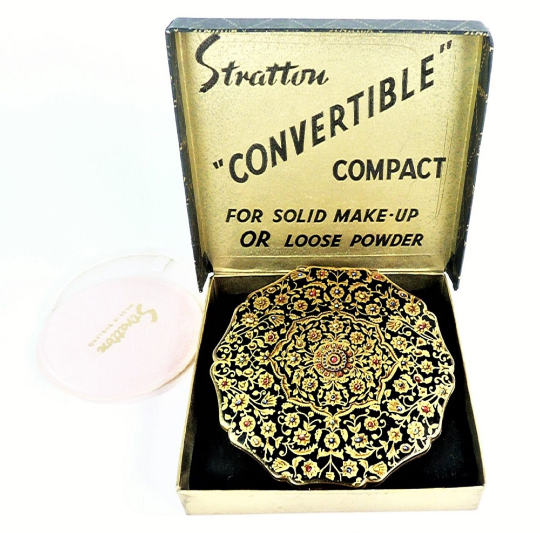 Early Vintage Stratton Queen Convertible Powder Compact