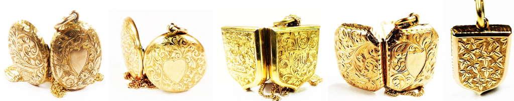 Solid Gold Antique Lockets By Albert Ernest Jenkins
