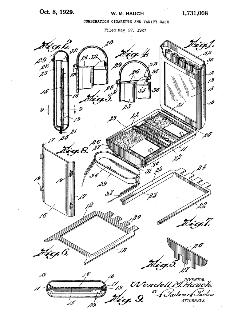 Antique Bakelite Terri Powder Compacts, Terri Inc. Patents And Designs