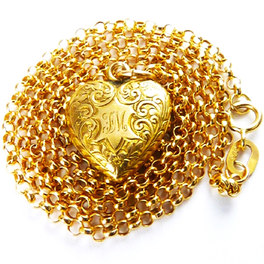 15 Carat Gold Heart Locket Pendant