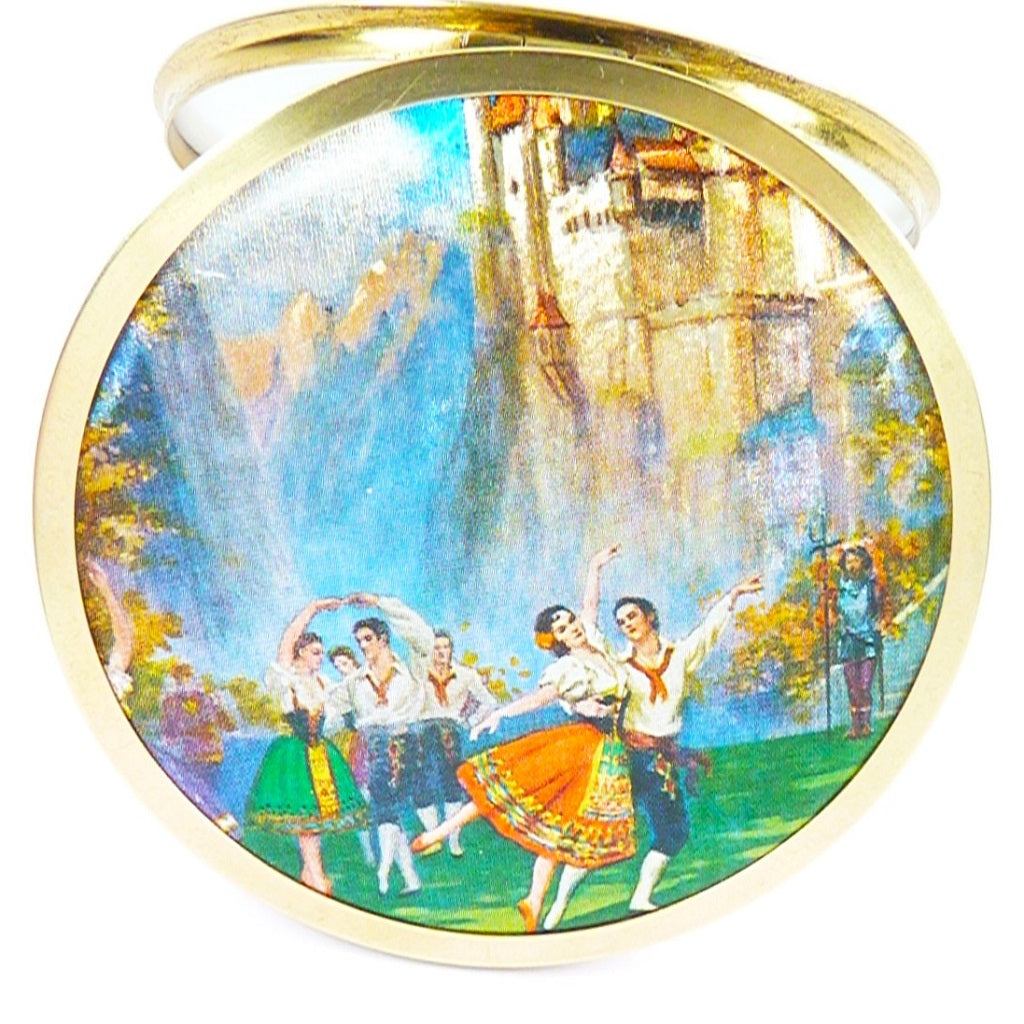 1950s Melissa Foil Ballet Swan Lake Powder Compact