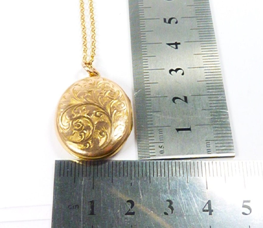375 Antique Gold Locket Necklace