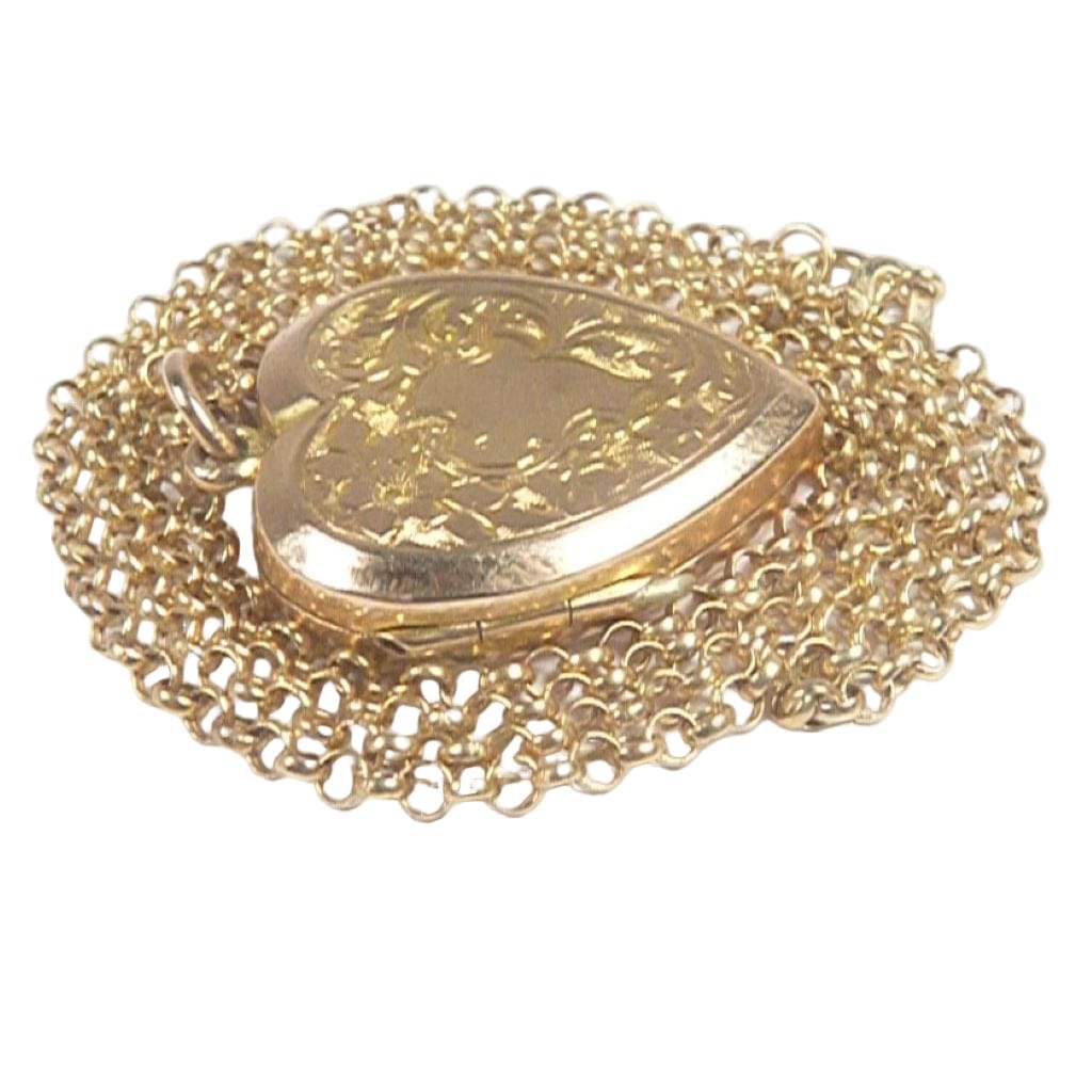 375 Gold Antique Locket Heart Shaped