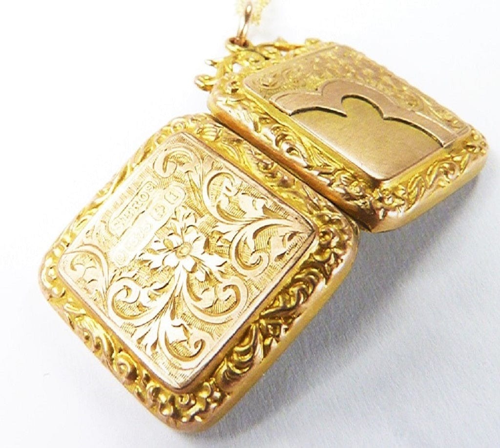 Solid Gold Mourning Locket 1900s