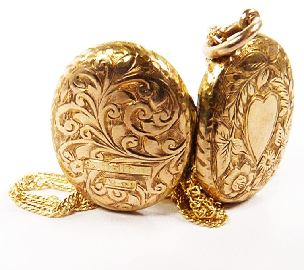 Antique 375 Gold Locket With Heart Shape 1904