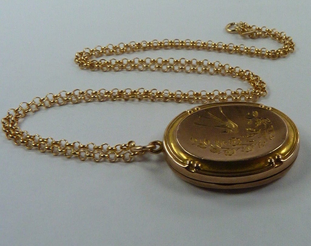 Antique 375 Gold Necklace Chain Necklace