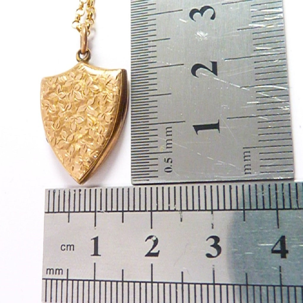 Antique 9ct Gold Ivy Leaf Locket Symbolising-Everlasting-Love