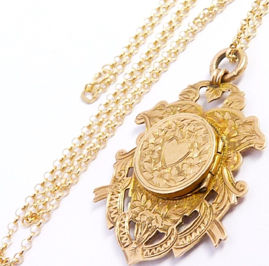 Antique 9ct Gold Locket Necklace