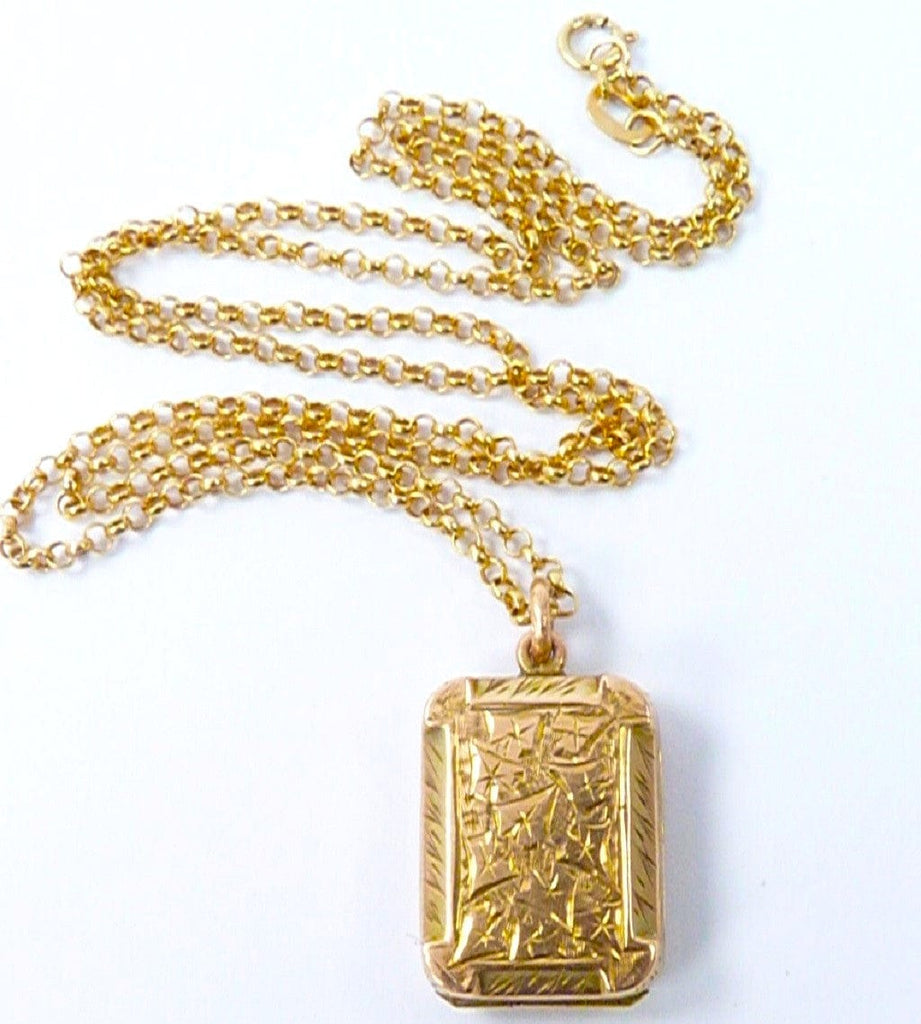 Antique Hallmarked Gold Locket Necklace