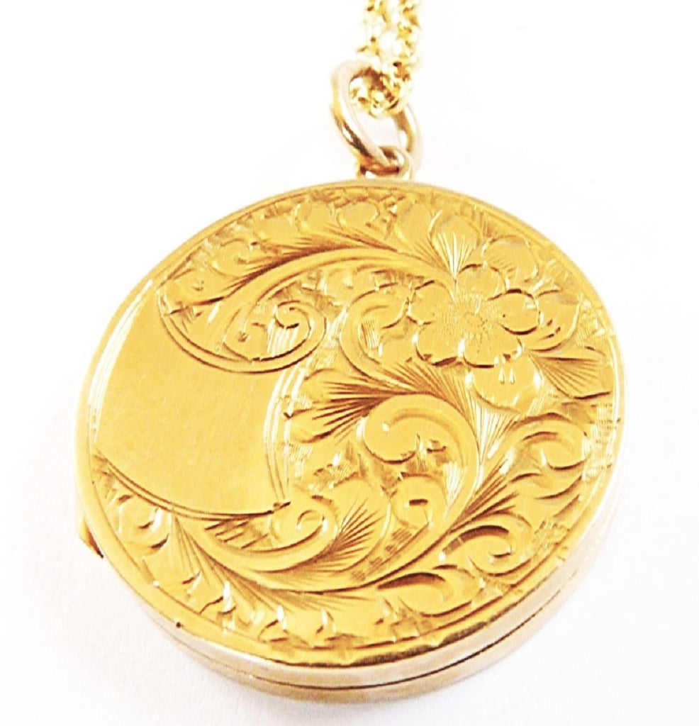 Antique Solid Gold Locket Necklace
