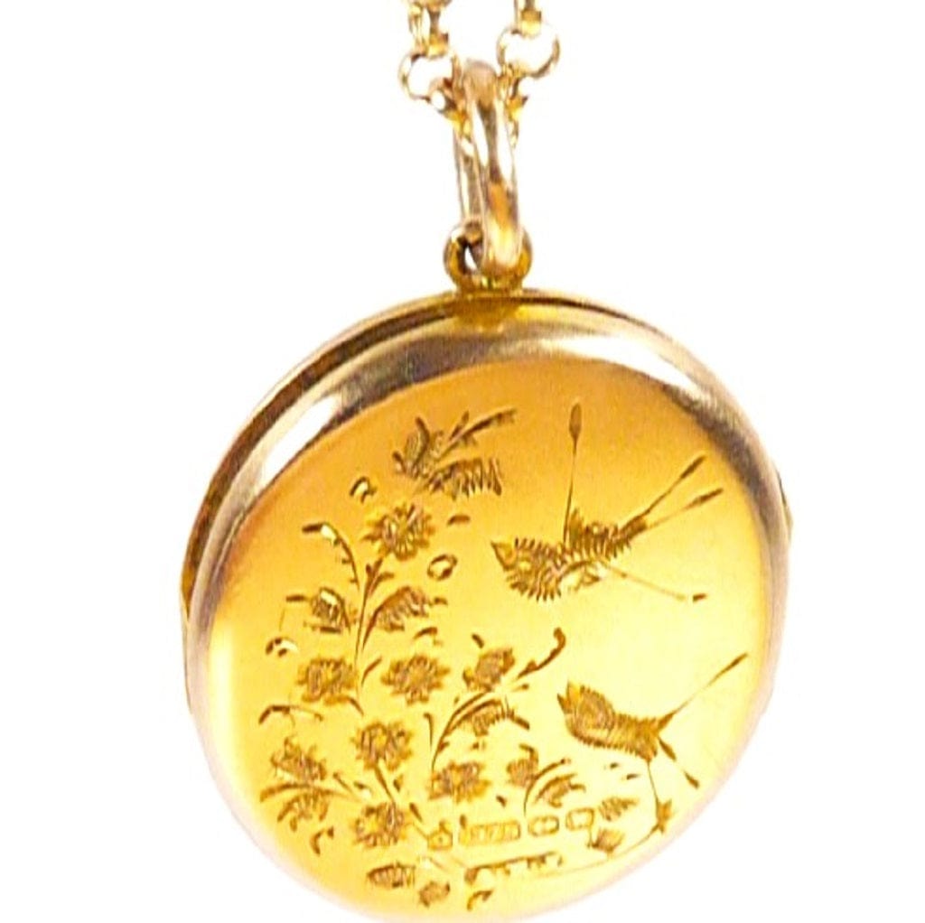 Antique Solid Gold Locket Necklace