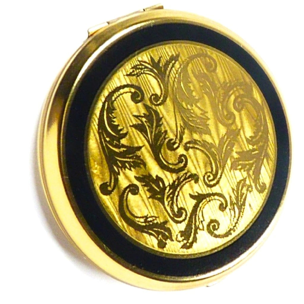 Black And Gold Compact Mirror