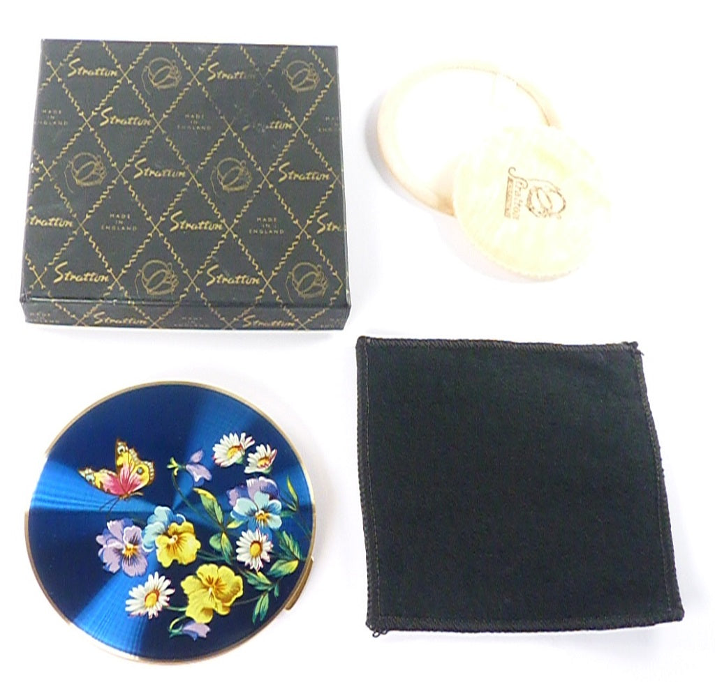 Blue Enamel Stratton Powder Compact