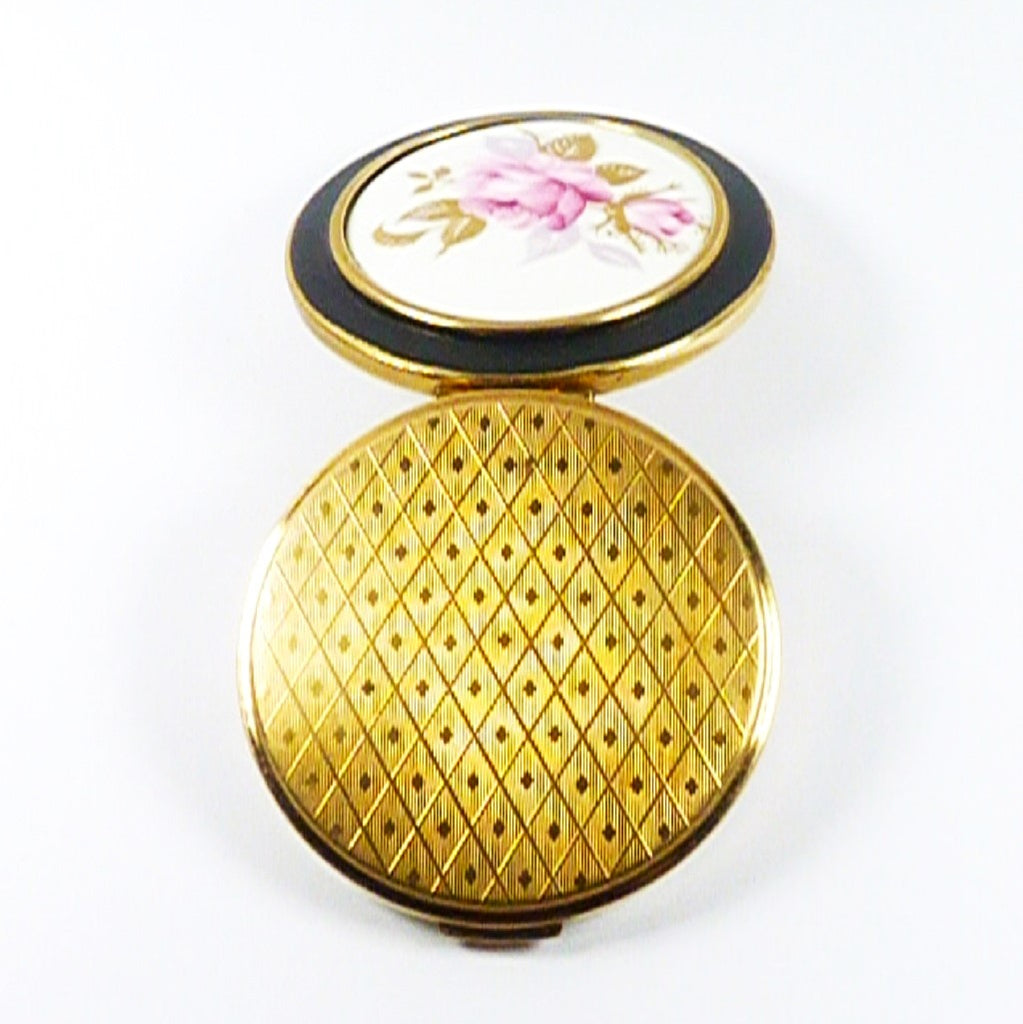 Bone China And Brass Compact Mirror