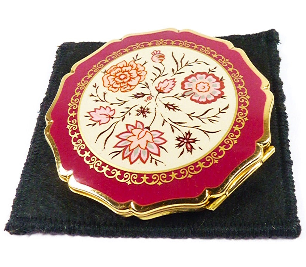 Burgundy And Pink Stratton Powder Compact