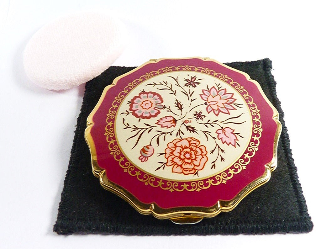 Burgundy Stratton Powder Compact