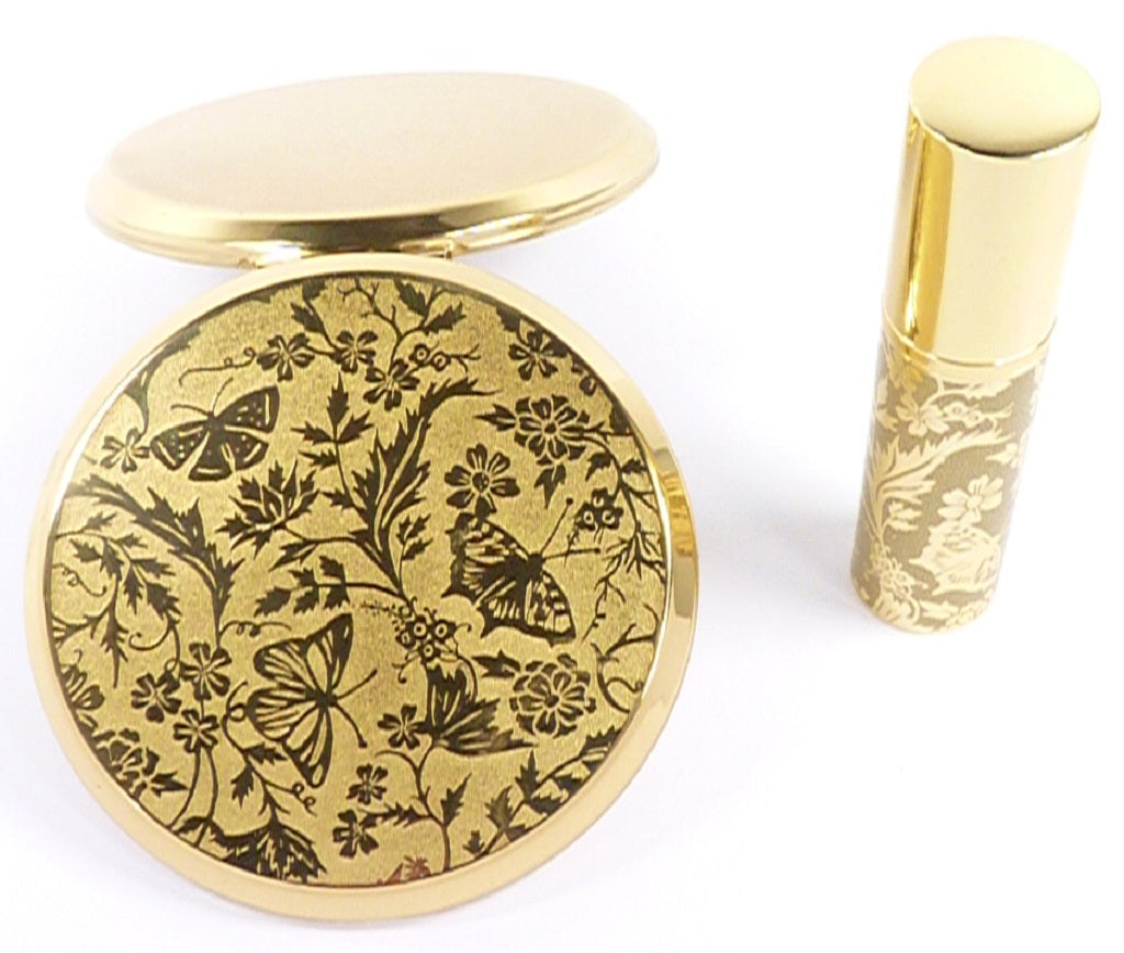 Butterfly And Flowers Makeup Compact