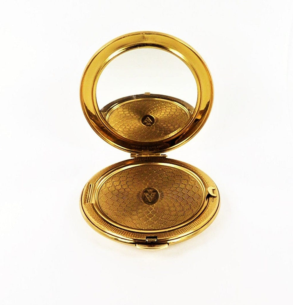 Circular Golden Compact Mirror