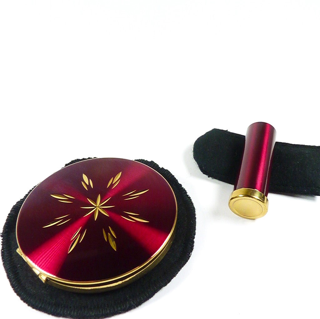 Crimson And Gold Makeup Mirror Set