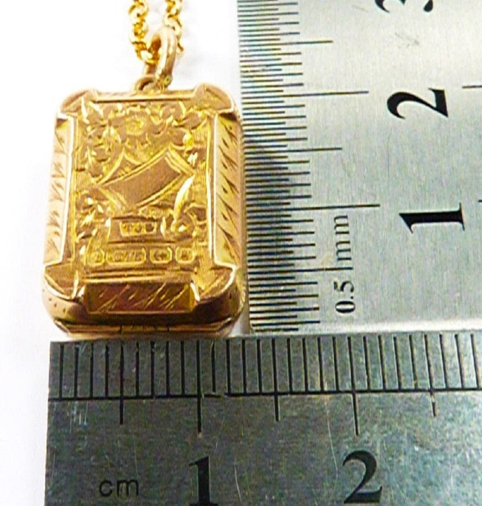 Edwardian 375 Gold Locket Pendant