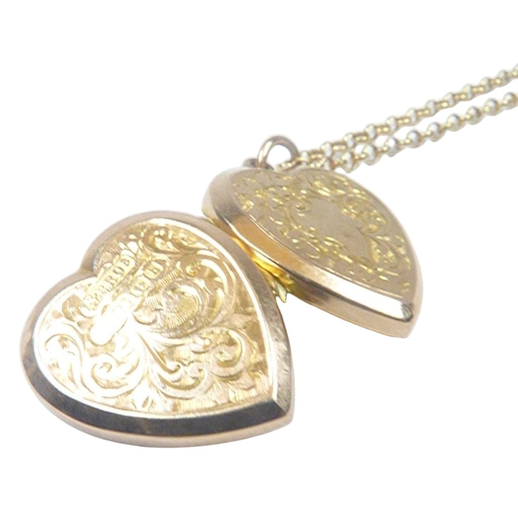 Edwardian Gold Heart Locket Necklace