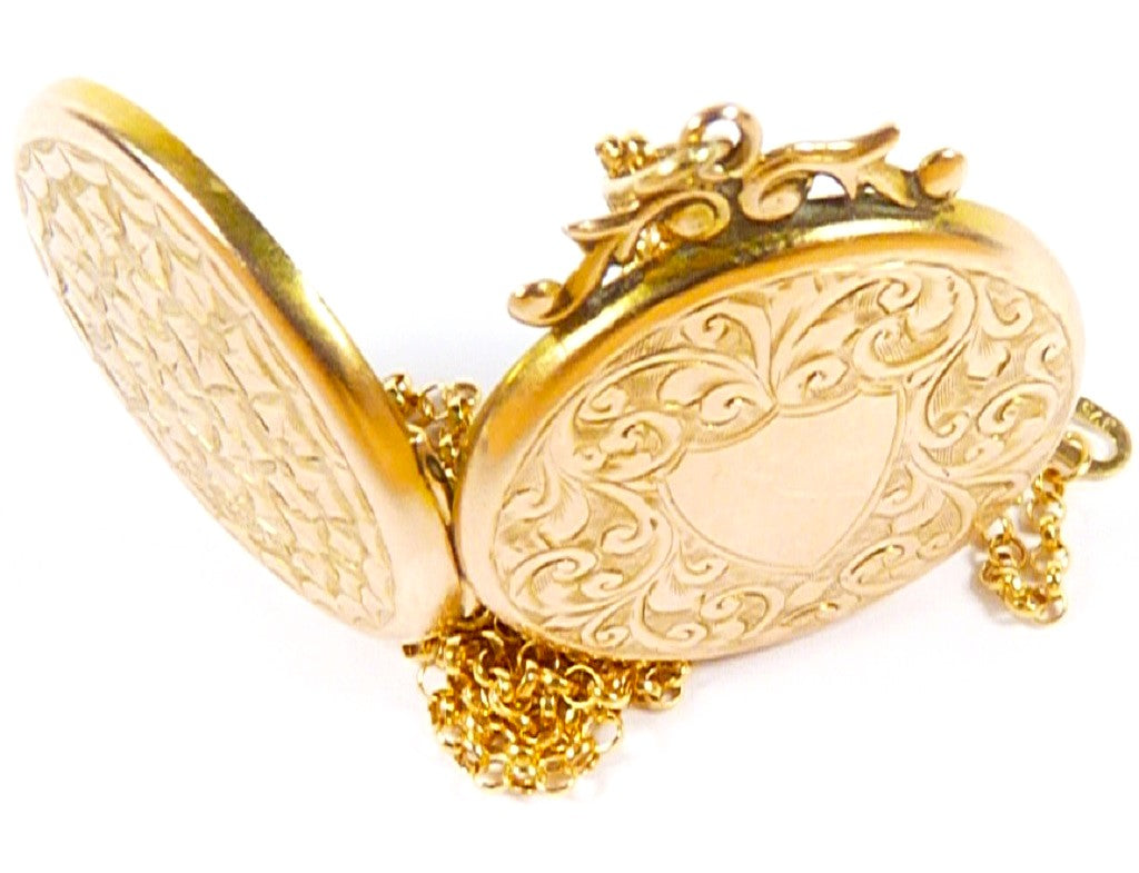 English Gold Hallmarked Mourning Locket