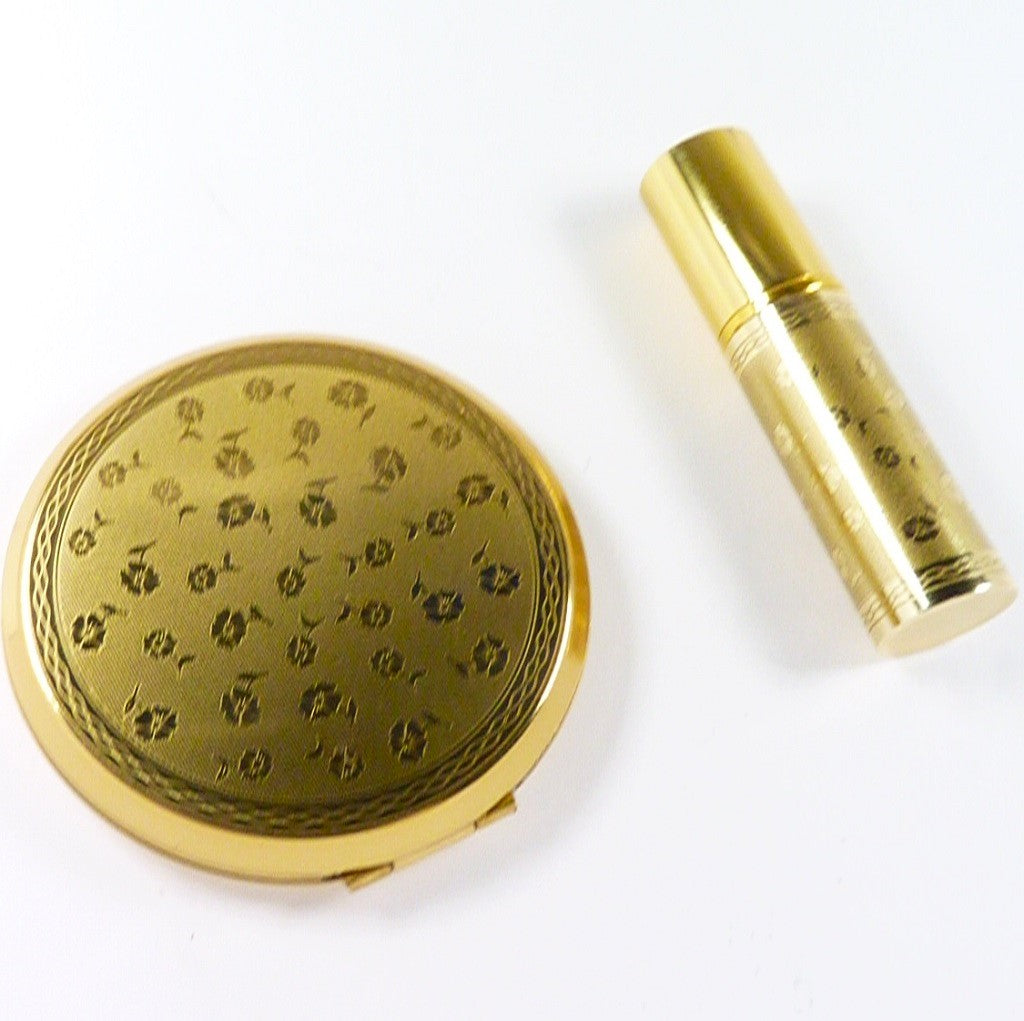 Floral Makeup Mirror Compact Matching Atomiser