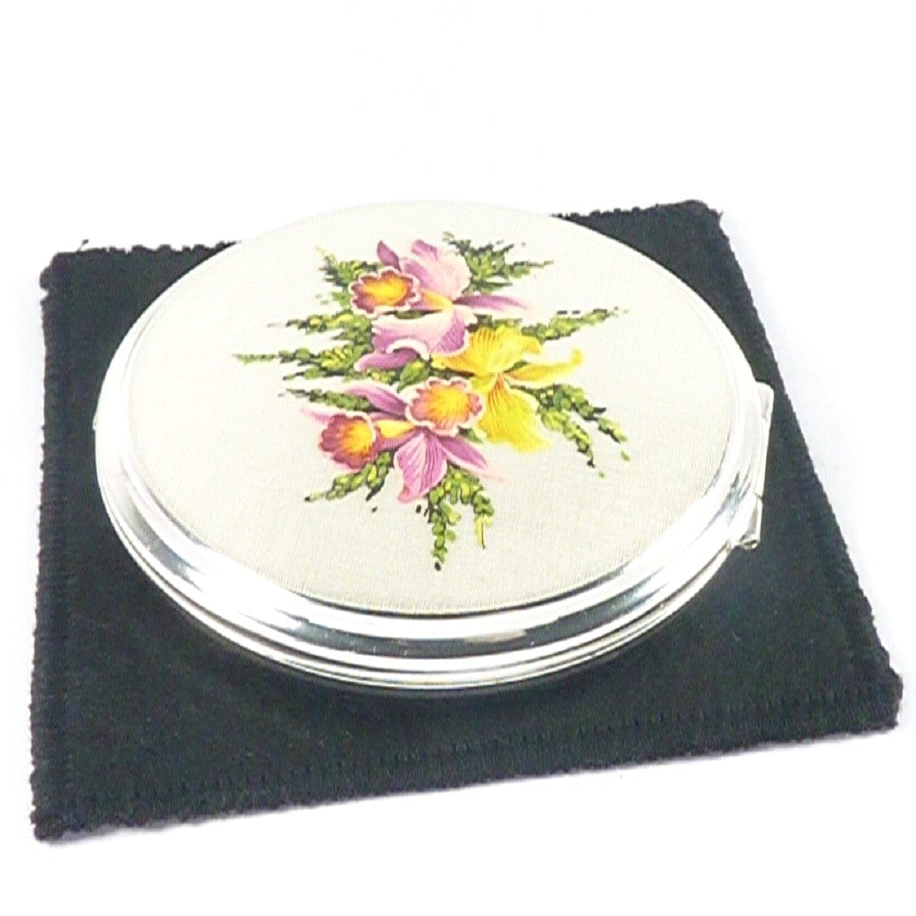 Floral Silver Plated Makeup Mirror For Rimmel Stay Matte
