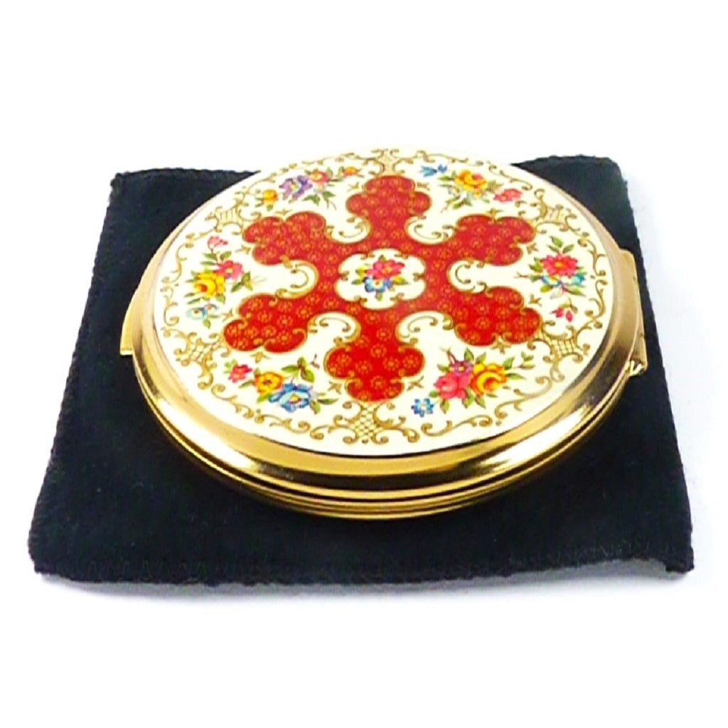 Floral Stratton Compact Mirror